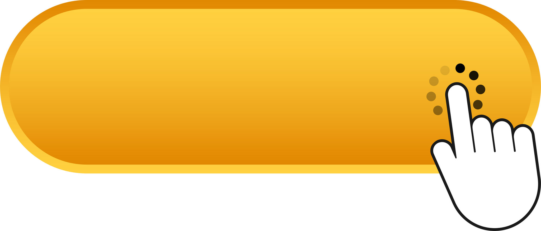 Interactive Buttons Set with Clicking Hand Icons -  User Interface Elements